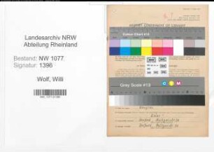 Entnazifizierung Willi Wolf , geb. 07.05.1917 (Bahnpolizist)