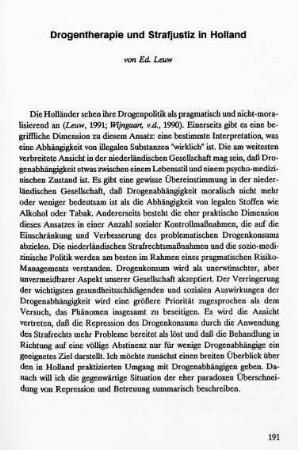 191-202, Drogentherapie und Strafjustiz in Holland
