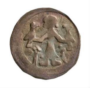 Münze, Pfennig, um 1370 (1323-1373)