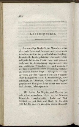 Lebensgenuss.