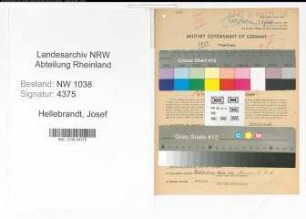 Entnazifizierung Josef Hellebrandt , geb. 13.03.1891 (Beamter)
