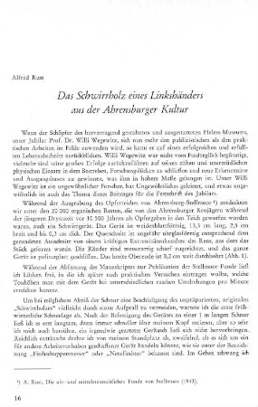 Das Schwirrholz eines Linkshänders aus der Ahrensburger Kultur