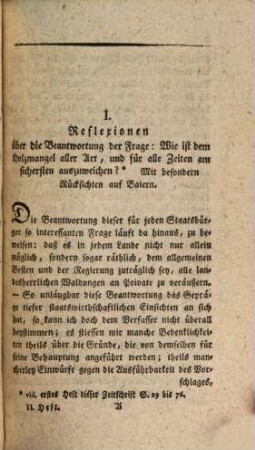 Der Förster, oder neue Beyträge zum Forstwesen, 1,2. 1798