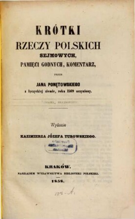 Krótki rzeczy polskich Sejmowych pamięci godnych, komentarz