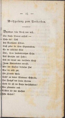 Weibgesang zum Verderben