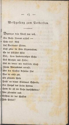 Weibgesang zum Verderben