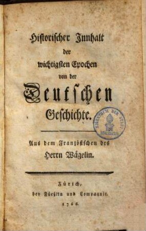 Historischer Innhalt der wichtigsten Epochen von der Deutschen Geschichte