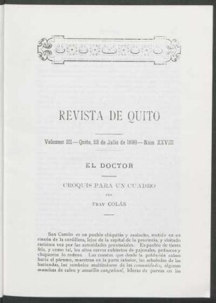 Núm. XXVIII - Quito, 23 de Julio de 1898