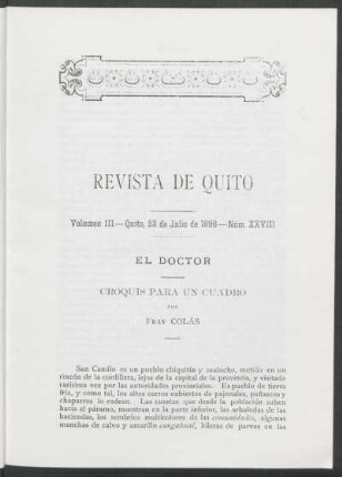 Núm. XXVIII - Quito, 23 de Julio de 1898