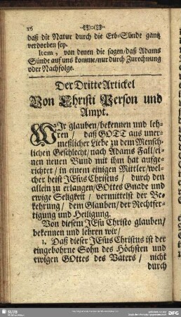 Der Dritte Artickel Von Christi Person und Ampt