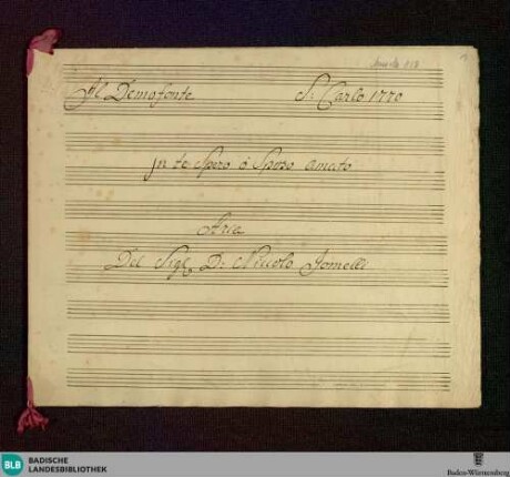 Demofoonte. Excerpts - Don Mus.Ms. 812 : S, strings; WeiO 247/2