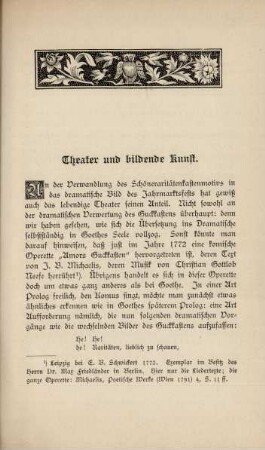 Theater und bildende Kunst.