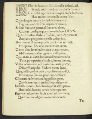 Rebus in humanis si clades ulla dolenda est ...