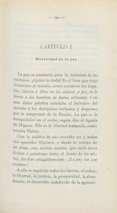 Capítulo I. Necesidad de la paz