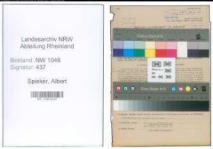 Entnazifizierung Albert Spieker , geb. 08.06.1915 (Verwaltungsangestellter)