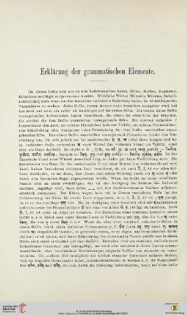 Erklärung der grammatischen Elemente