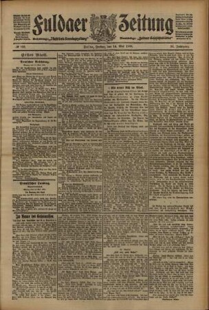 Erste Ausgabe vom Freitag, den 14. Mai 1909.