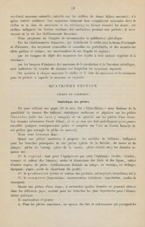 Quatrième section. Pêches et commerce