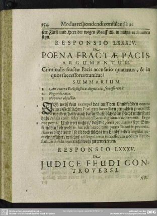 Responsio LXXXIV. De Poena Fractae Pacis
