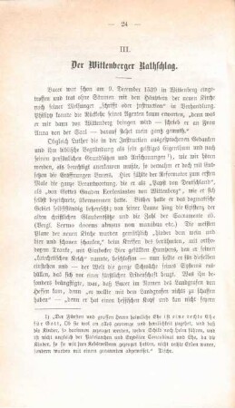 III. Der Wittenberger Rathschlag