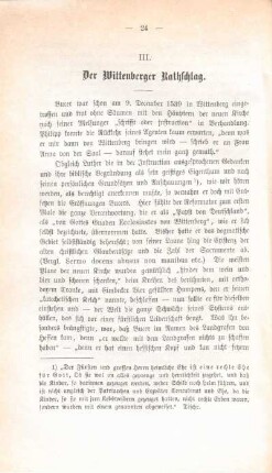 III. Der Wittenberger Rathschlag