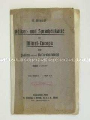 Politisch-ethnografische Karte zur Verteilung der Völker und ihrer Sprachen in Europa