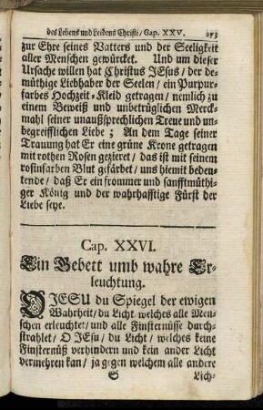Cap. XXVI. Ein Gebett umb wahre Erleuchtung.
