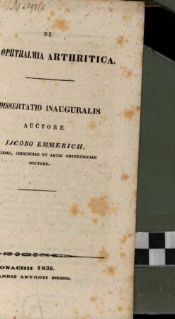 De ophthalmia arthritica : Dissertatio inauguralis