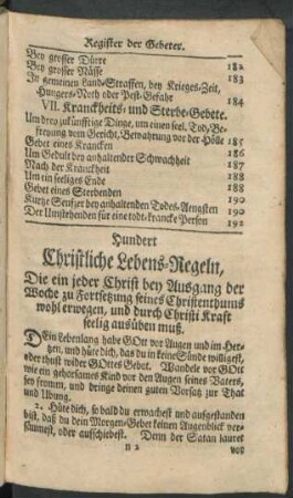 Hundert Christliche Lebens-Regeln
