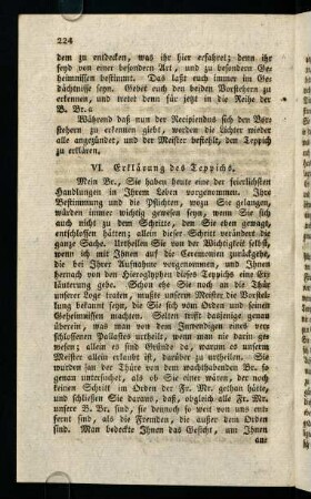 224-231, VI) Erklärung des Teppichs.