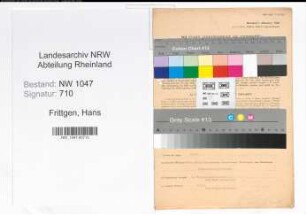 Entnazifizierung Hans Frittgen , geb. 30.04.1898 (Angestellter)