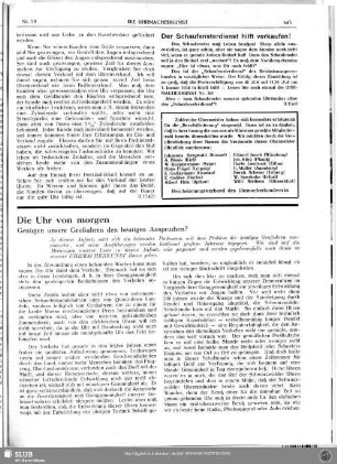 Die Uhr von morgen