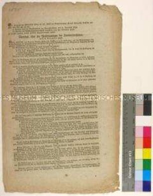 Bekanntmachung des Magistrates der Stadt Leipzig über die Mandate von Anton König von Sachsen betreffend die Bürgschaft einer Frau für ihren Ehemann und die Geschlechtsvormundschaft