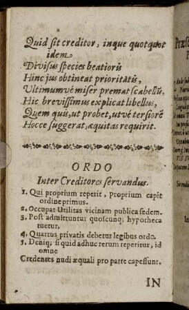 Ordo Inter Creditores servandus.