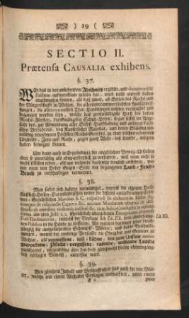 Sectio II. Praetensa Causalia exhibens.