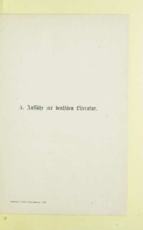 A. Aufsätze zur deutschen Literatur