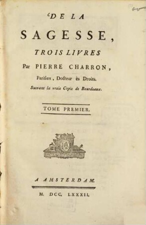 De La Sagesse, 1