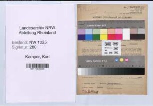 Entnazifizierung Karl Kamper , geb. 31.07.1898 (Autohaendler)