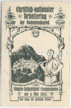 Postkarte zu einer Veranstalung der christlichen Arbeiterbewegung