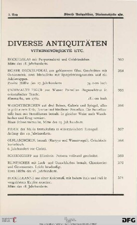 Diverse Antiquitäten (Nr. 363-390)