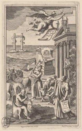 Frontispiz zu: Andrea Piovani: Demonstrationes geometricae in trisectionem anguli plani [...], Rom 1728