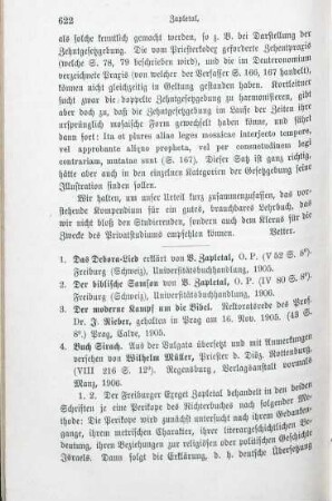 622-624 [Rezension] Zapletal, B., Das Debora Lied