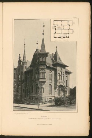 Villa Roonstraße, Elberfeld: Ansicht und Grundriss (aus: Stadt- und Landhäuser, hrsg. von Ernst Wasmuth, Berlin 1894)