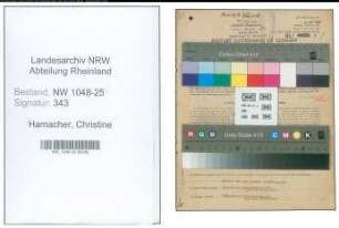 Entnazifizierung Christine Hamacher , geb. 18.12.1908 (Verkaeuferin)