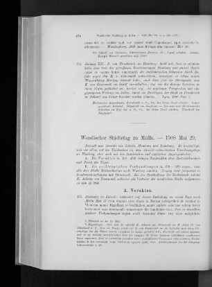 Wendischer Städtetag zu Mölln. - 1508 Mai 29.