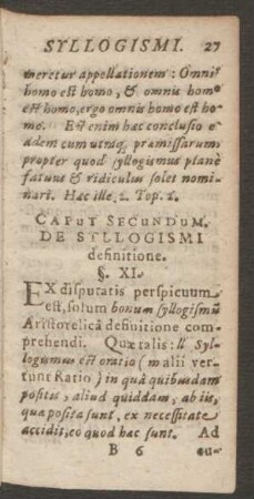 Caput Secundum. De Syllogismi definitione.