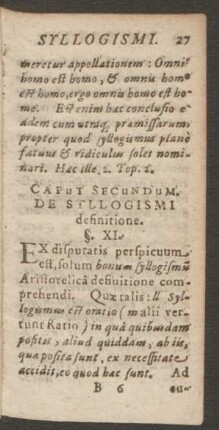 Caput Secundum. De Syllogismi definitione.