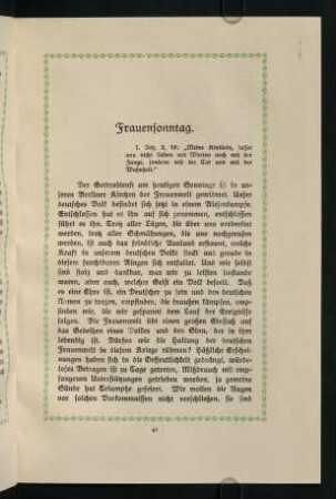 61-68, Frauensonntag