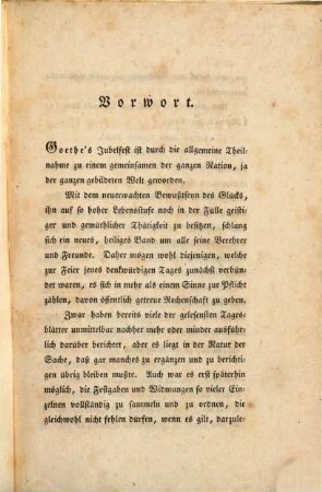 Goethes goldener Jubeltag am 7. Nov. 1825