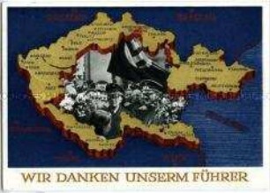 Postkarte zur deutschen Besetzung des Sudetenlandes